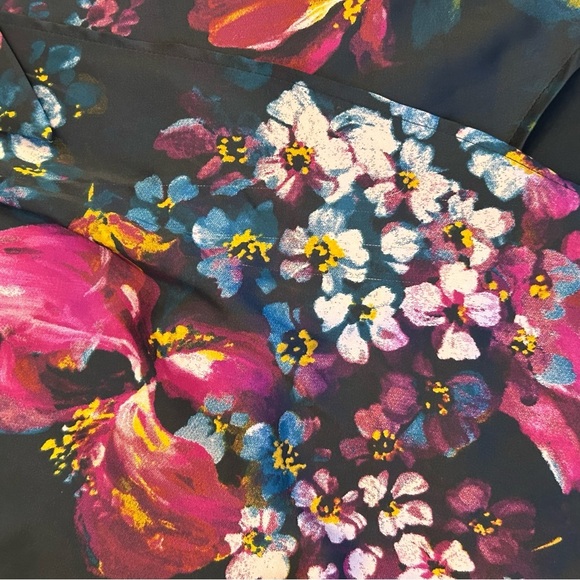 Express Fall Floral High Low Silk Satin Sexy Silhouette Dress Size Medium - Picture 10 of 12